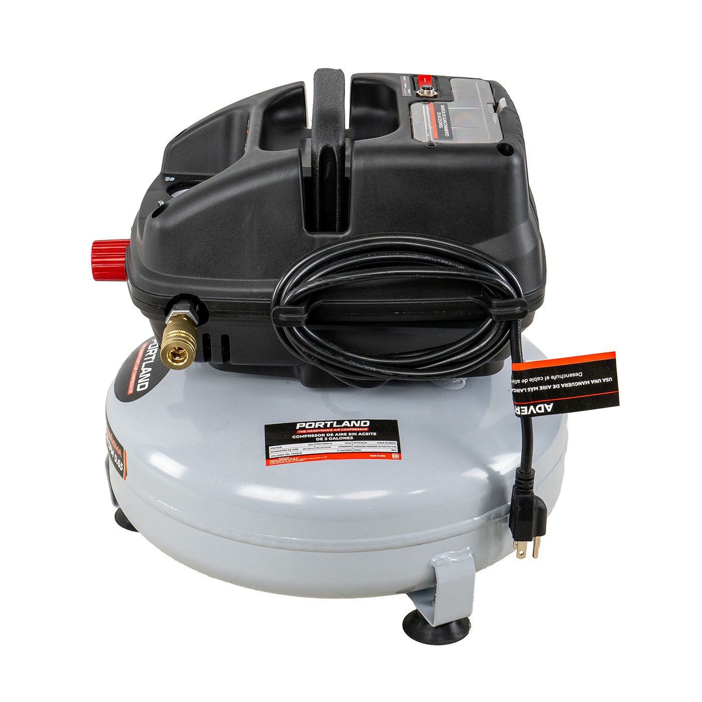 Kit Mini Compresor De Aire El&eacute;ctrico Portland 1/2 Hp 11 Litros C/Manguera y Soplador &ndash; PAC-32 image number null