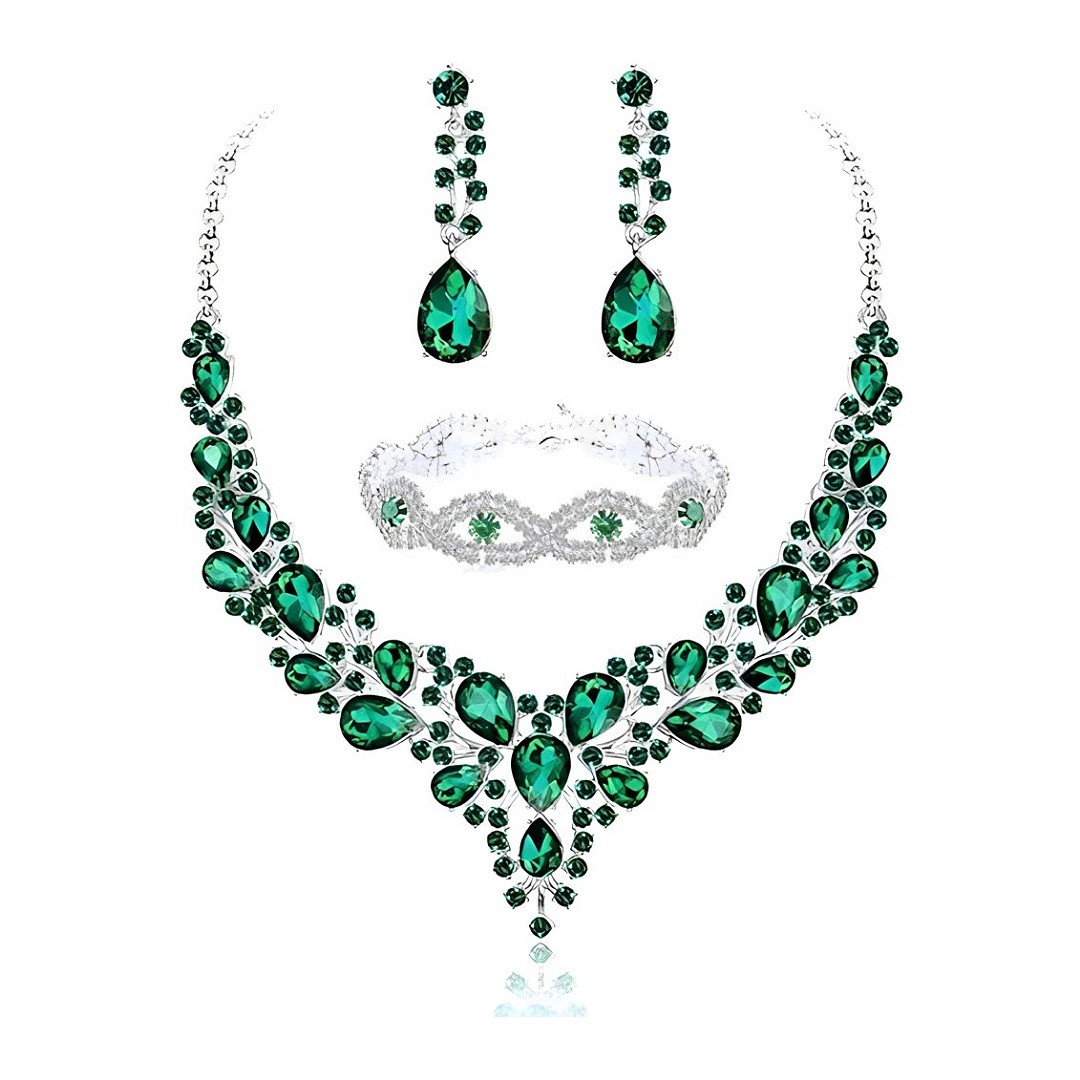 Conjunto De Joyas Para Mujer Collar Y Aretes Y Pulsera image number null