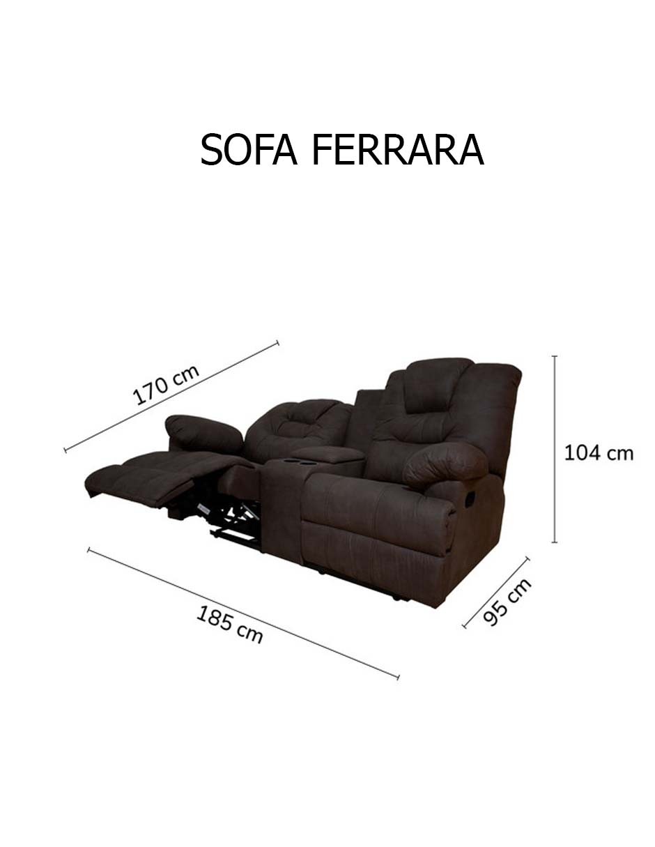 Set Sala Estancia: Sala Modular Caprice Gris + Sof&aacute; Reclinable Doble Ferrata Caf&eacute; image number null