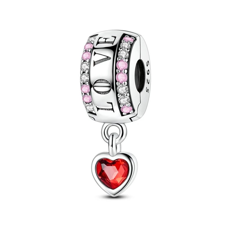 Charms de Plata Esterlina 925 para Pulsera y Collar SET 5 PCS Random, Abalorios Colgantes Edicion LOVE Joyer&iacute;a DIY image number null