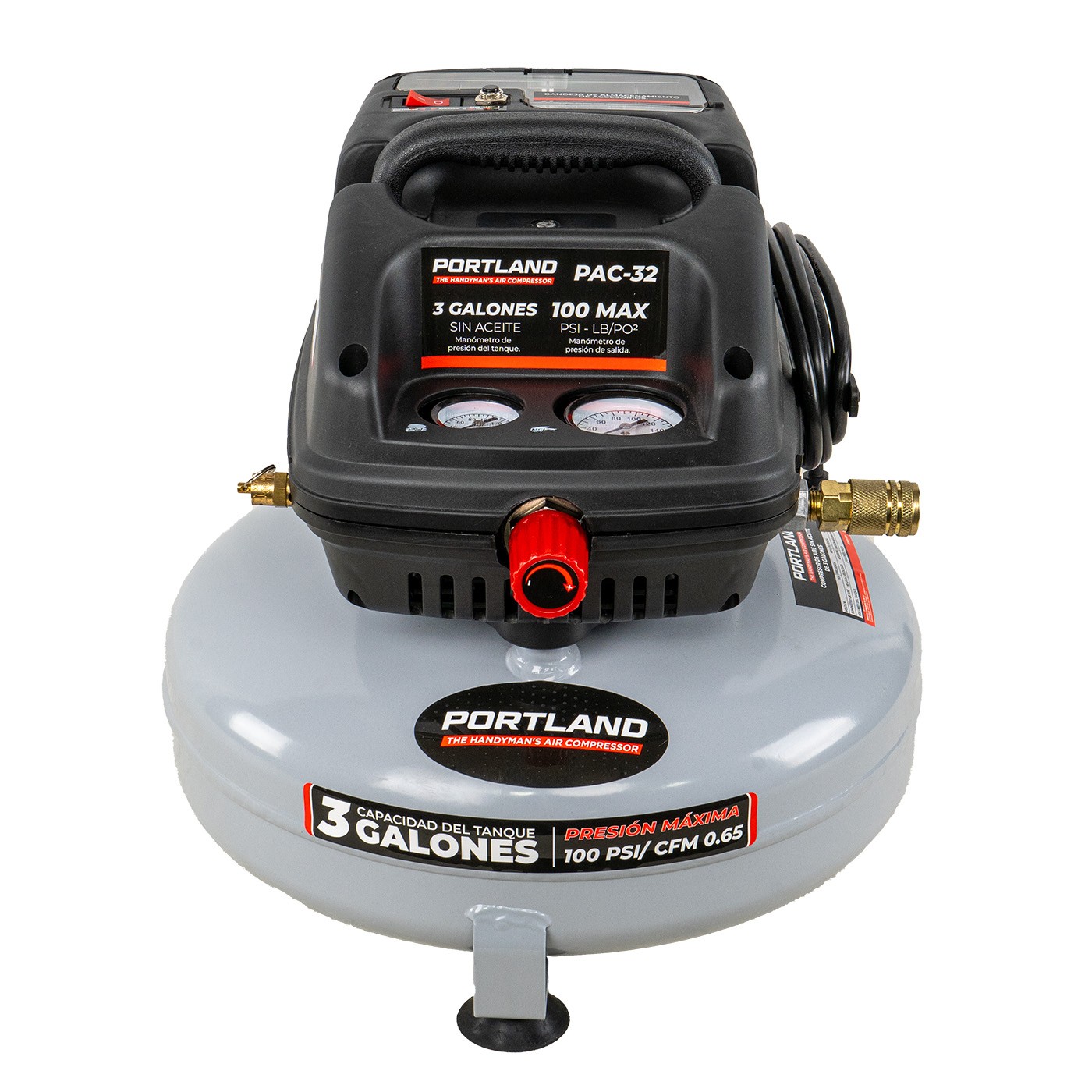 Kit Mini Compresor De Aire El&eacute;ctrico Portland 1/2 Hp 11 Litros C/Manguera y Soplador &ndash; PAC-32 image number null