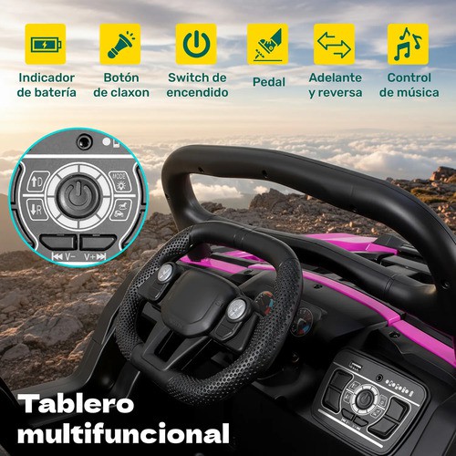 Montable Electrico Buggy 12v Luces Led Ni&ntilde;os Control Remoto Little Monkey image number null