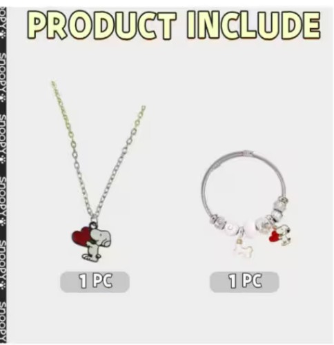 Set De Collar Y Pulsera Snoopy image number null