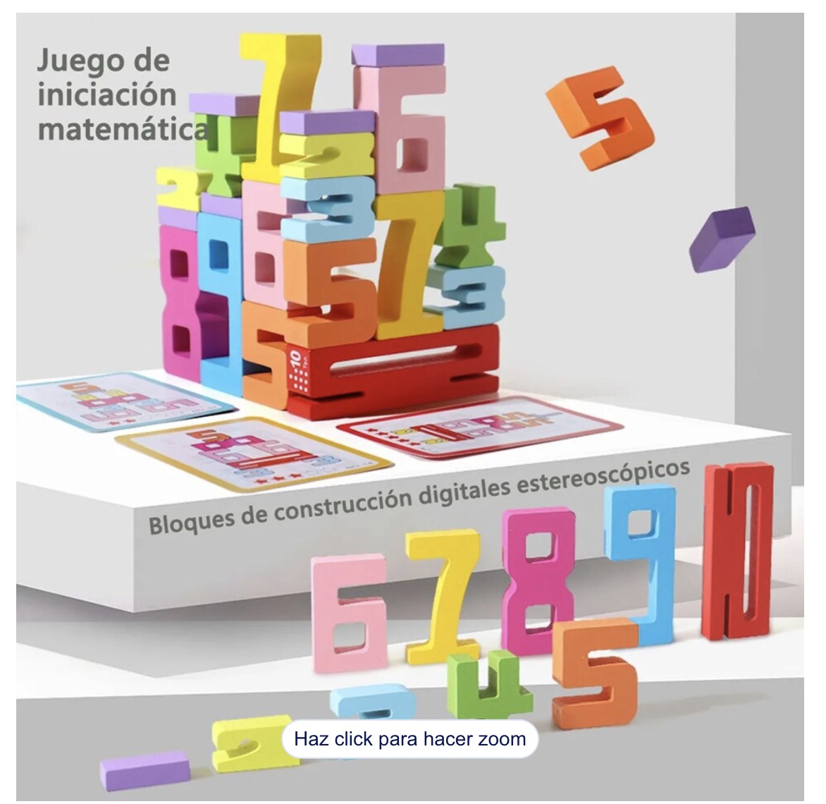 Juguete Did&aacute;ctico De N&uacute;meros Y Letras De Madera Modelo Colores image number null
