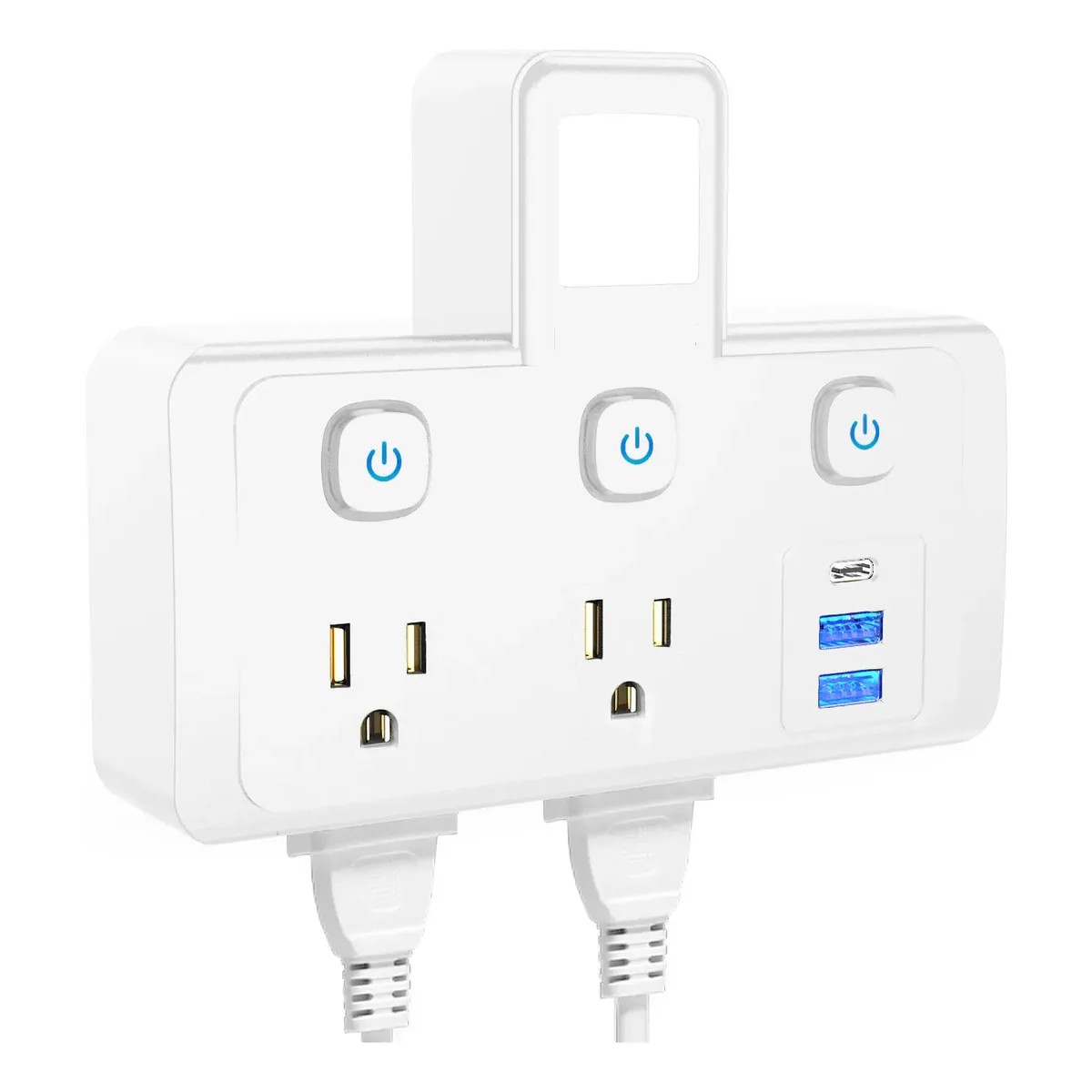 Multicontacto Interruptor Independiente Y Luz Nocturna Blanco Mate image number null