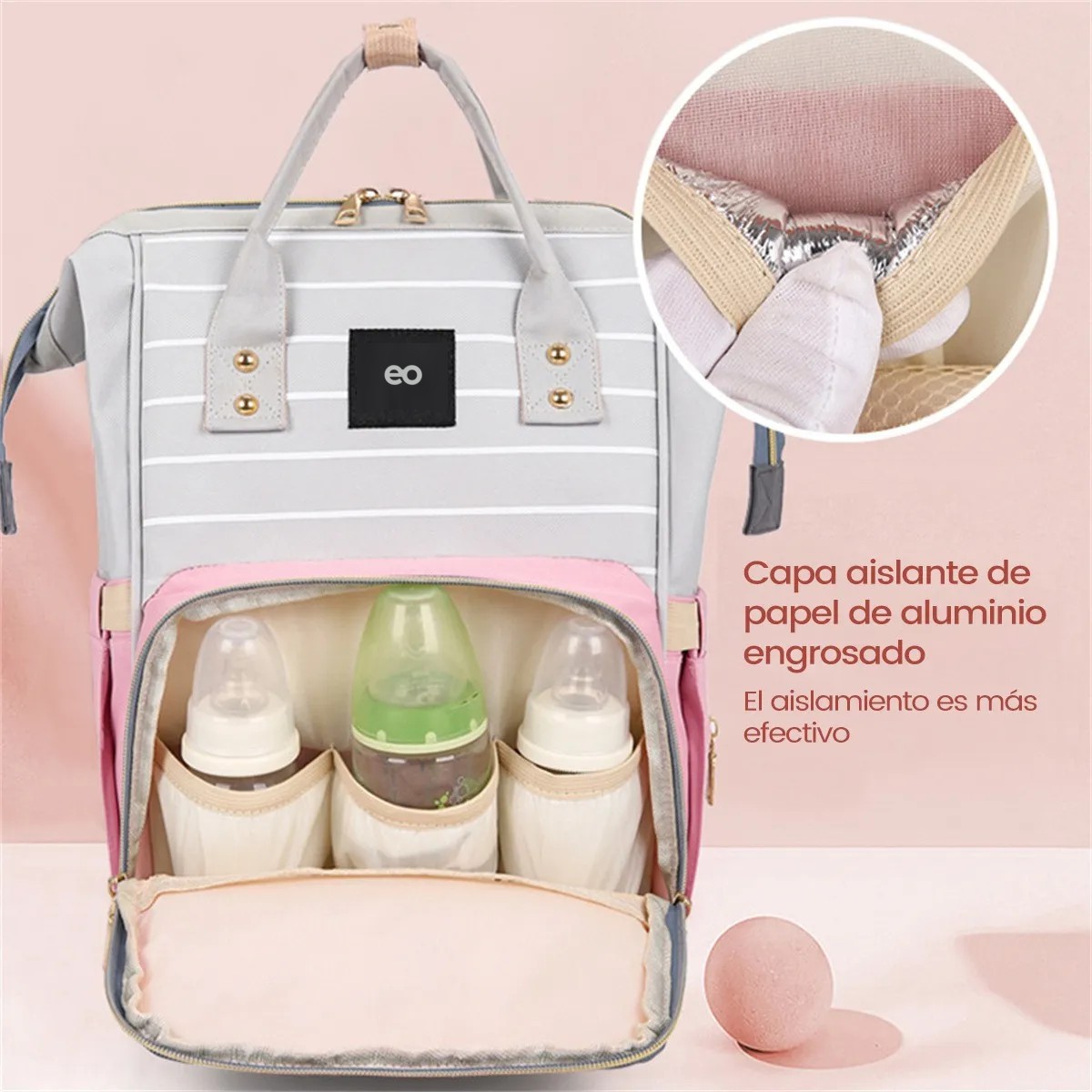 Mochila Pa&ntilde;aleras Para Bebe De Impermeable Bebe Viaje Rose image number null