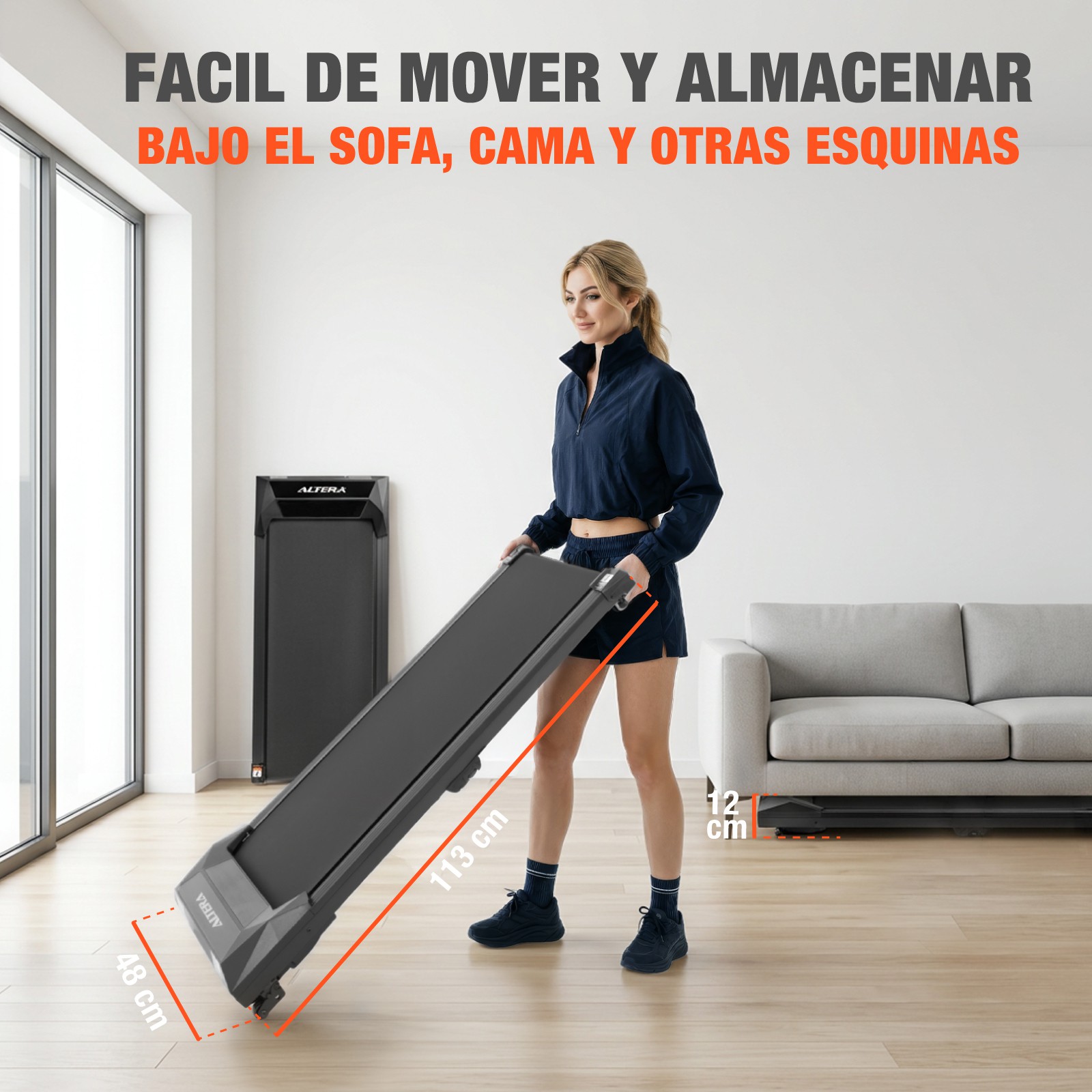 Caminadora El&eacute;ctrica Altera CYBERPAD+ Compacta, Silenciosa y con Bluetooth para Casa u Oficina image number null