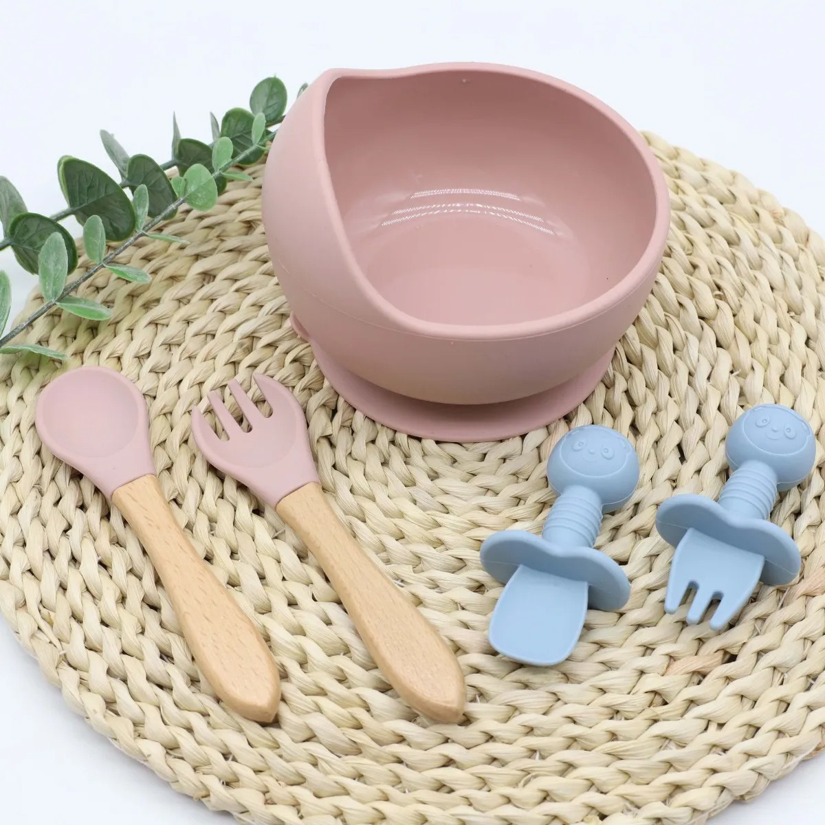 Juego De Cubiertos De Silicona Antideslizante Para Beb&eacute; 14pc image number null