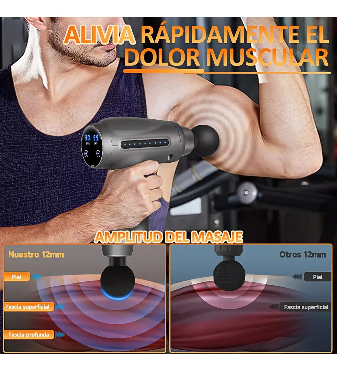 "Pistola masajeadora para muscular ShawNice H805 gris 110V Gris " image number null