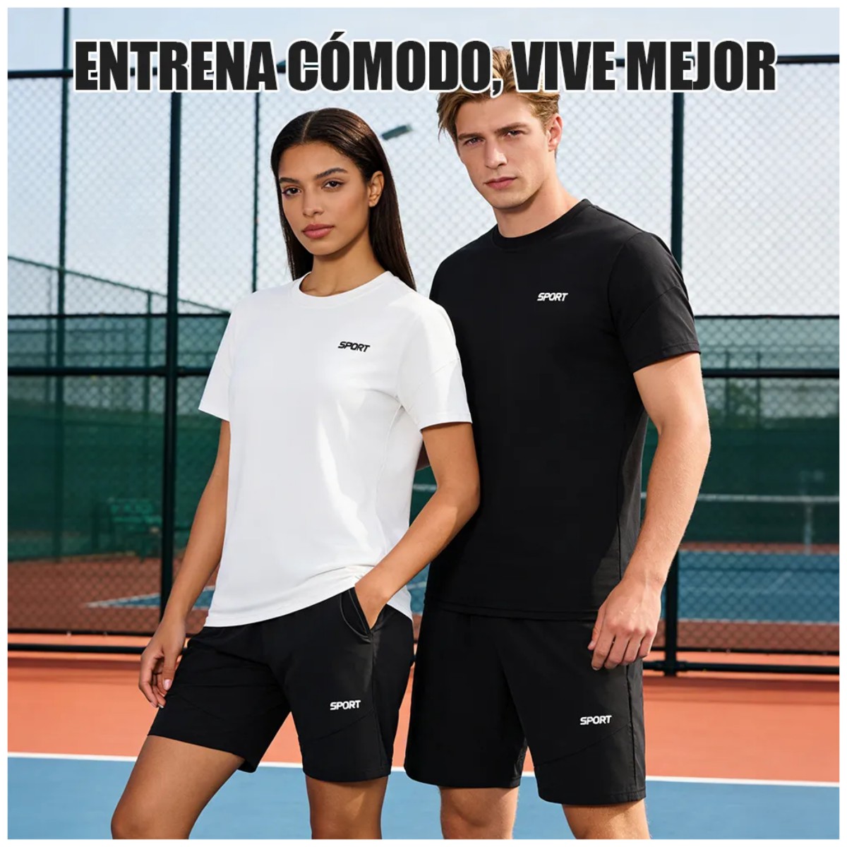 Conjunto De Playera Mangas Cortas Y Short Deportivo Hombre Negro Talla XXXL image number null