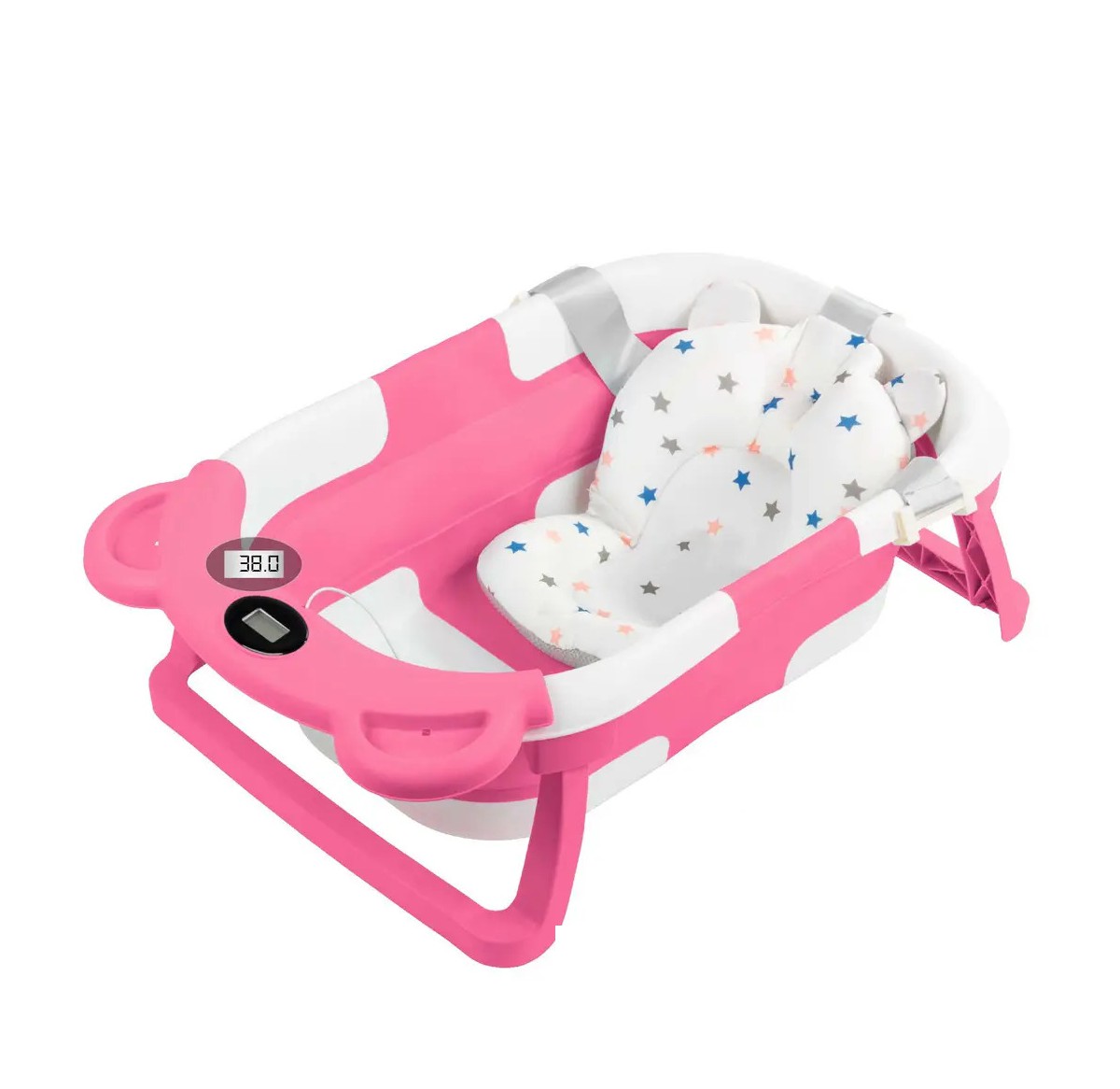 Ba&ntilde;era Tina Bebe Con Coj&iacute;n 2pz ROSA BLANCO image number null
