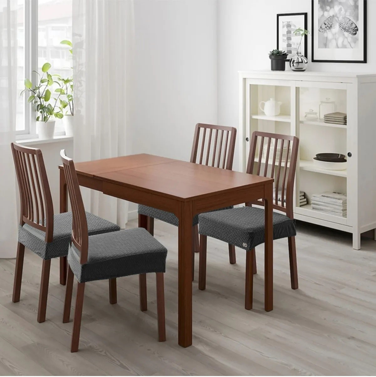 Fundas Gris El&aacute;sticas Para Comedor Pack 6 Sillas 35-48cm image number null