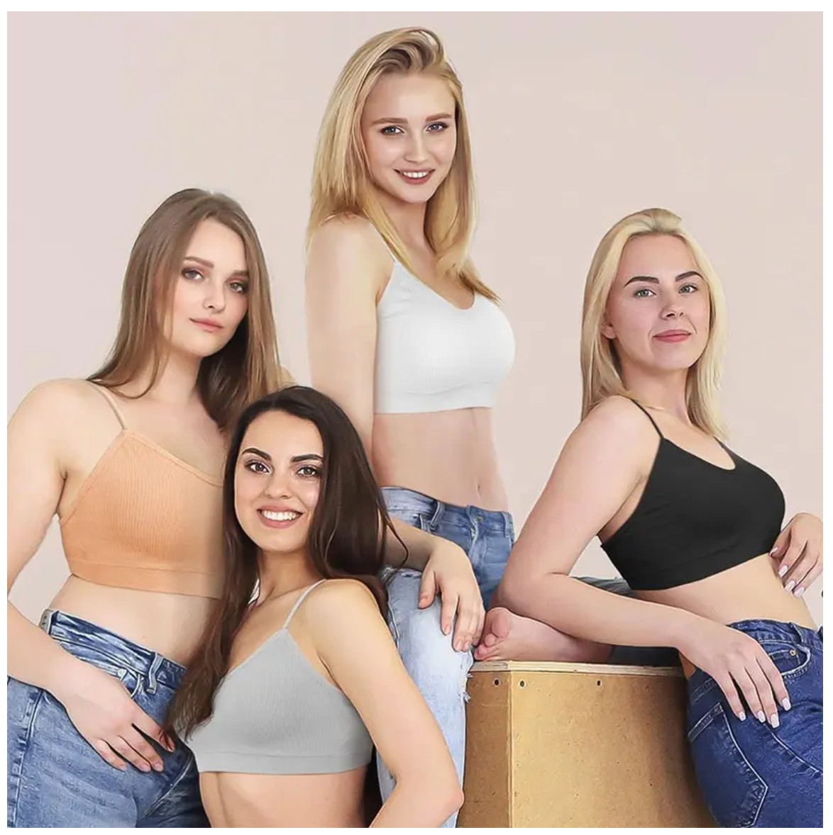 Brasieres Push-up Sin Aro 6 Piezas Talla M image number null