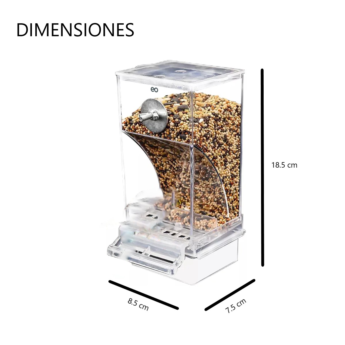 Comedero Autom&aacute;tico Para Jaulas De P&aacute;jaros Acr&iacute;lica 600g image number null