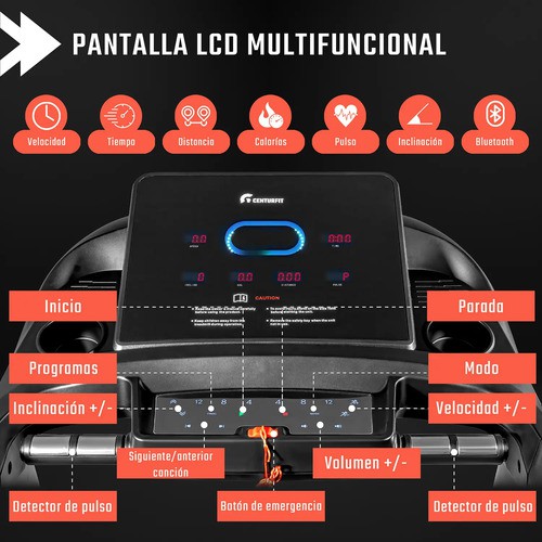 Caminadora Electrica 15niv Autoinclinacion 15 Programas Centurfit image number null