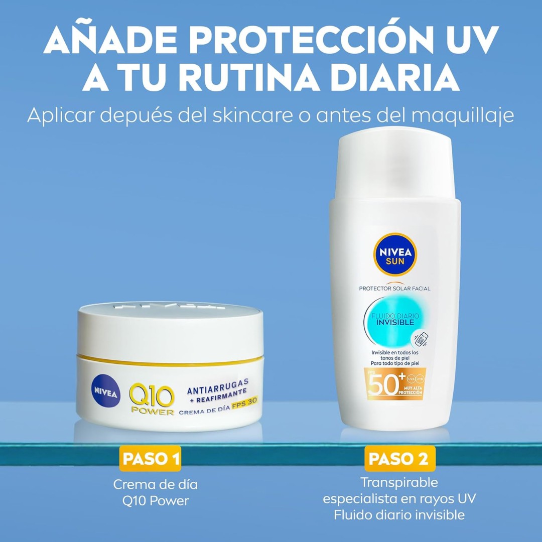 NIVEA SUN Protector Solar Facial Fluido Diario Invisible FPS 50+ image number null