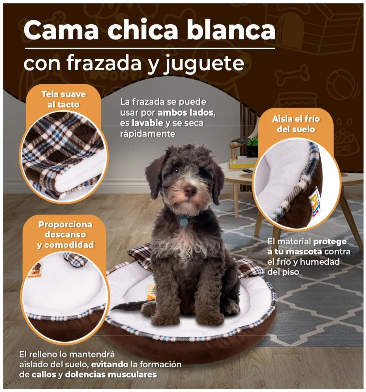 Cama C/frazada Y Juguete Blanca Ch image number null