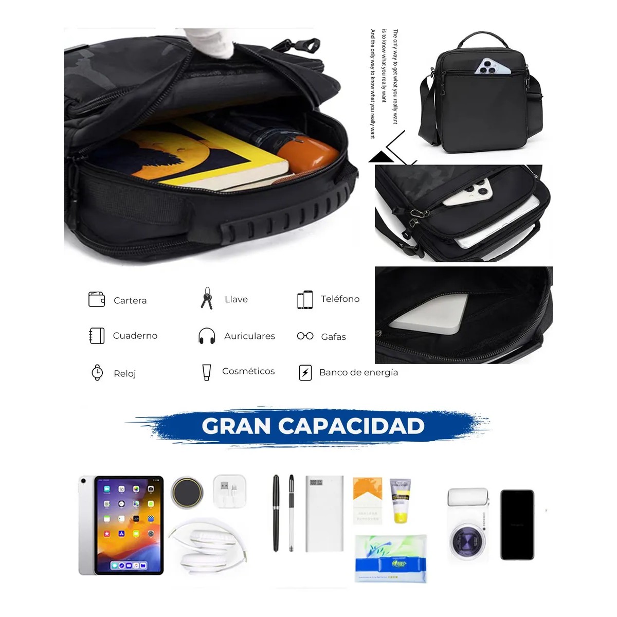 Bandolera Bolsa Cruzada Crossbody Bag Gran Capacidad image number null