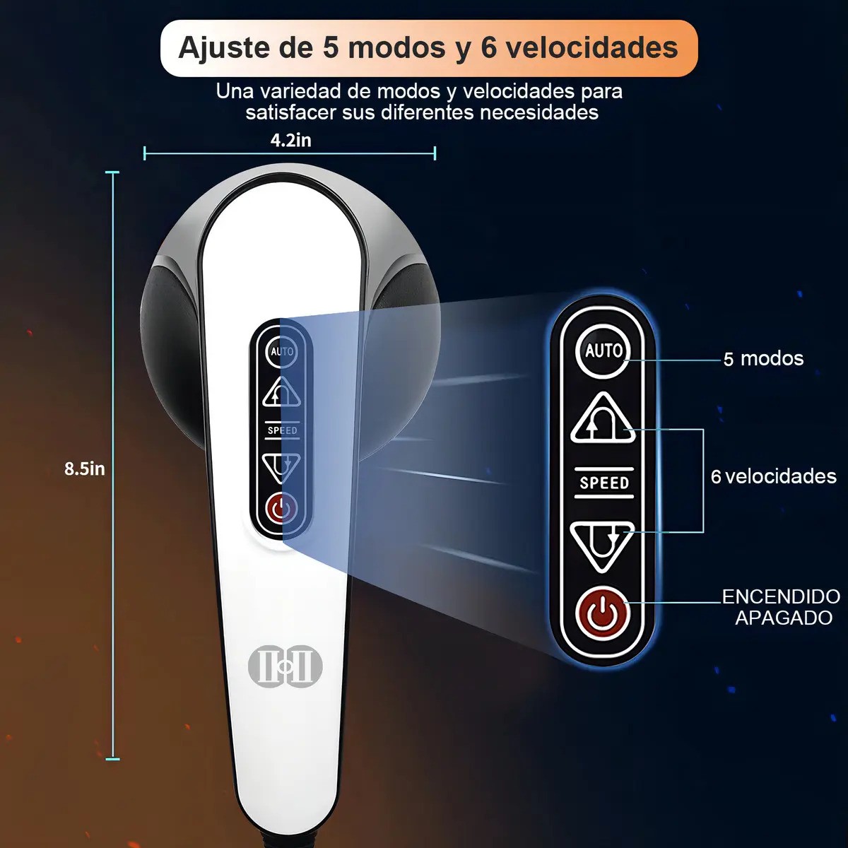 Masajeador Electrico De Espalda De Cuello De Mano Negro image number null