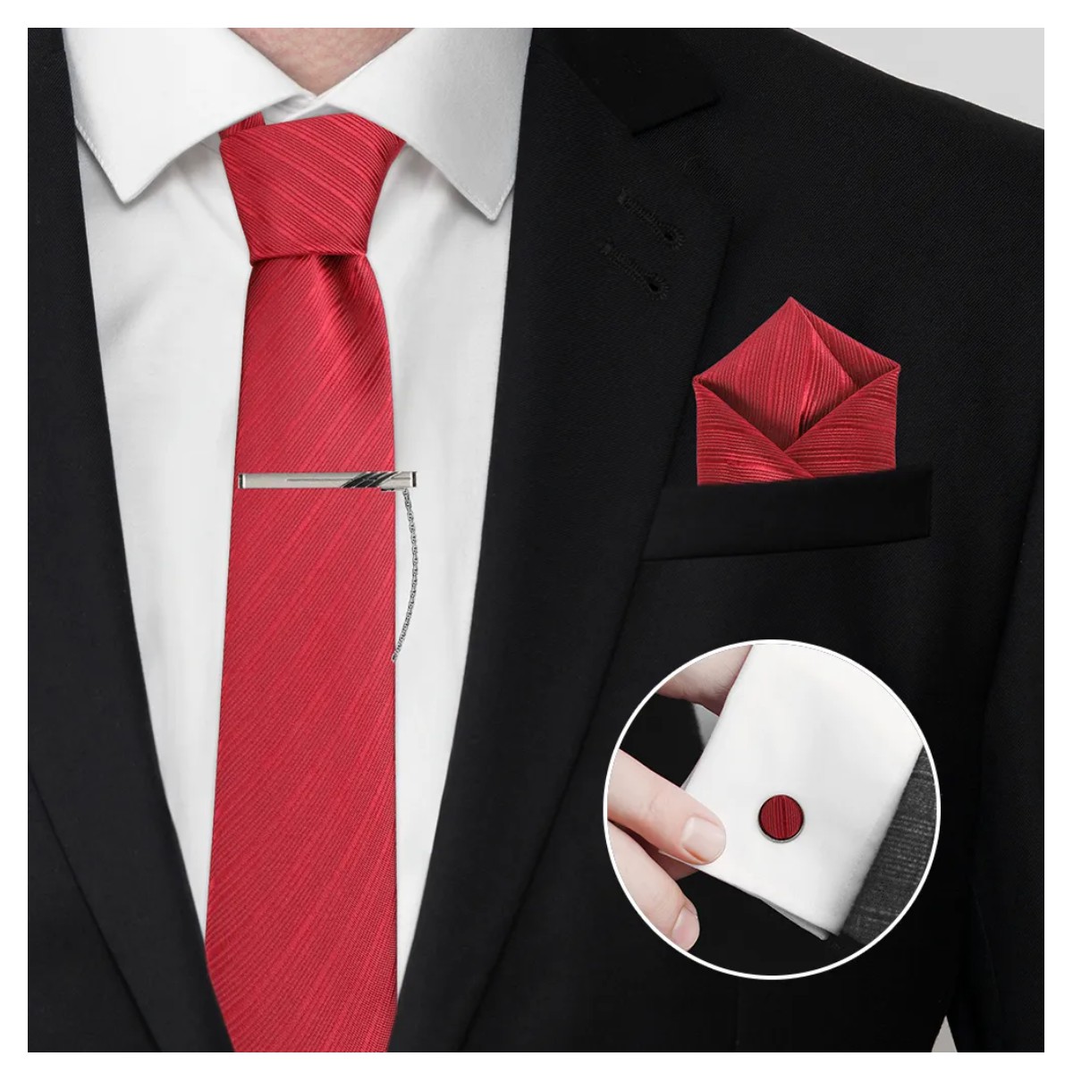Set De Corbata Formal De 8 Cm Azul Bordo 2 image number null