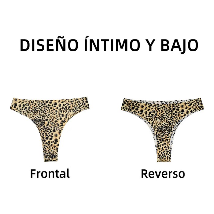 Pack De 6 Bragas Calzones Sexy Tanga Sin Costuras Para Mujer image number null