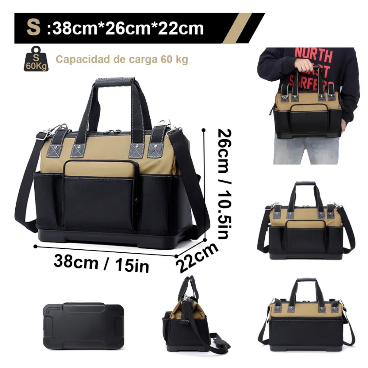 Mochila Compacta Para Herramientas Con Base De Pl&aacute;stico image number null