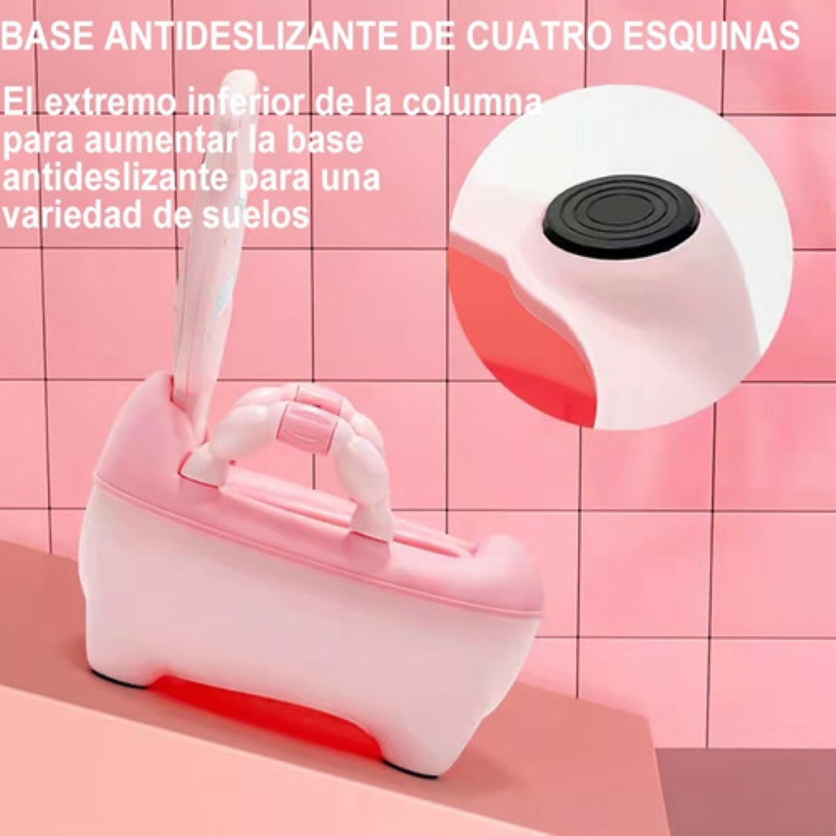 Ba&ntilde;ito Entrenador Para Beb&eacute;s Con Asiento Acojinado Y Tapa rosa image number null