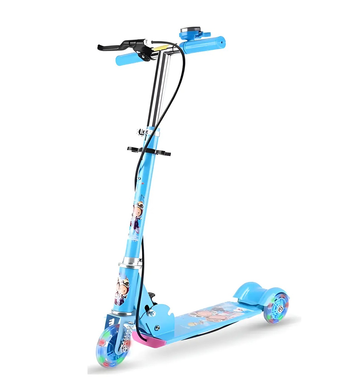 Patinete Infantil Plegable Ajustable De 3 Ruedas Con Luz Led ROSA FIUSHA image number null