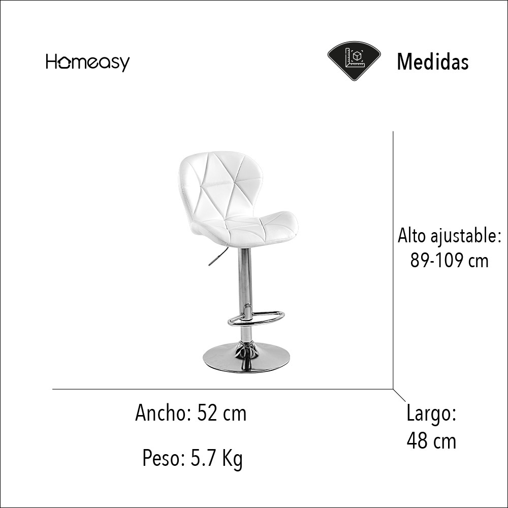 SET DE 2 BANCOS PARA BARRA CON RESPALDO ALTO COLOR BLANCO image number null
