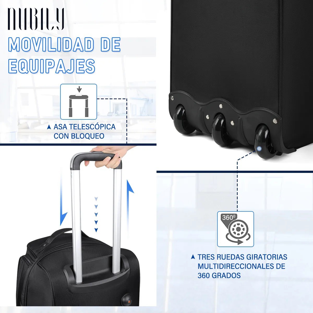 Set 4 Maletas Viaje Rigidas Resistentes Ruedas 360 image number null