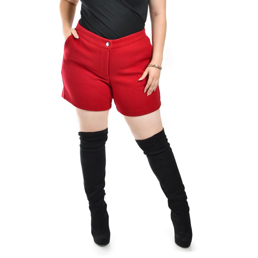 Short en tela de abrigo Roman Fashion /Tallas Extras, 2951 (Rojo) image number null