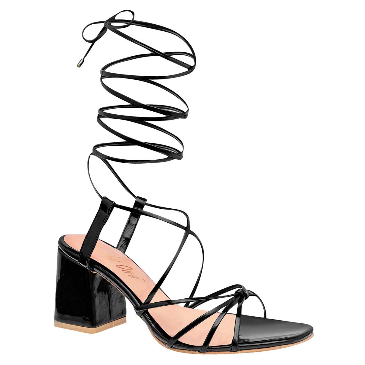 ZAPATILLA TACON 7 CM MUJER LADY ONE LI0131 NEGRO CHAROL CABRA image number null