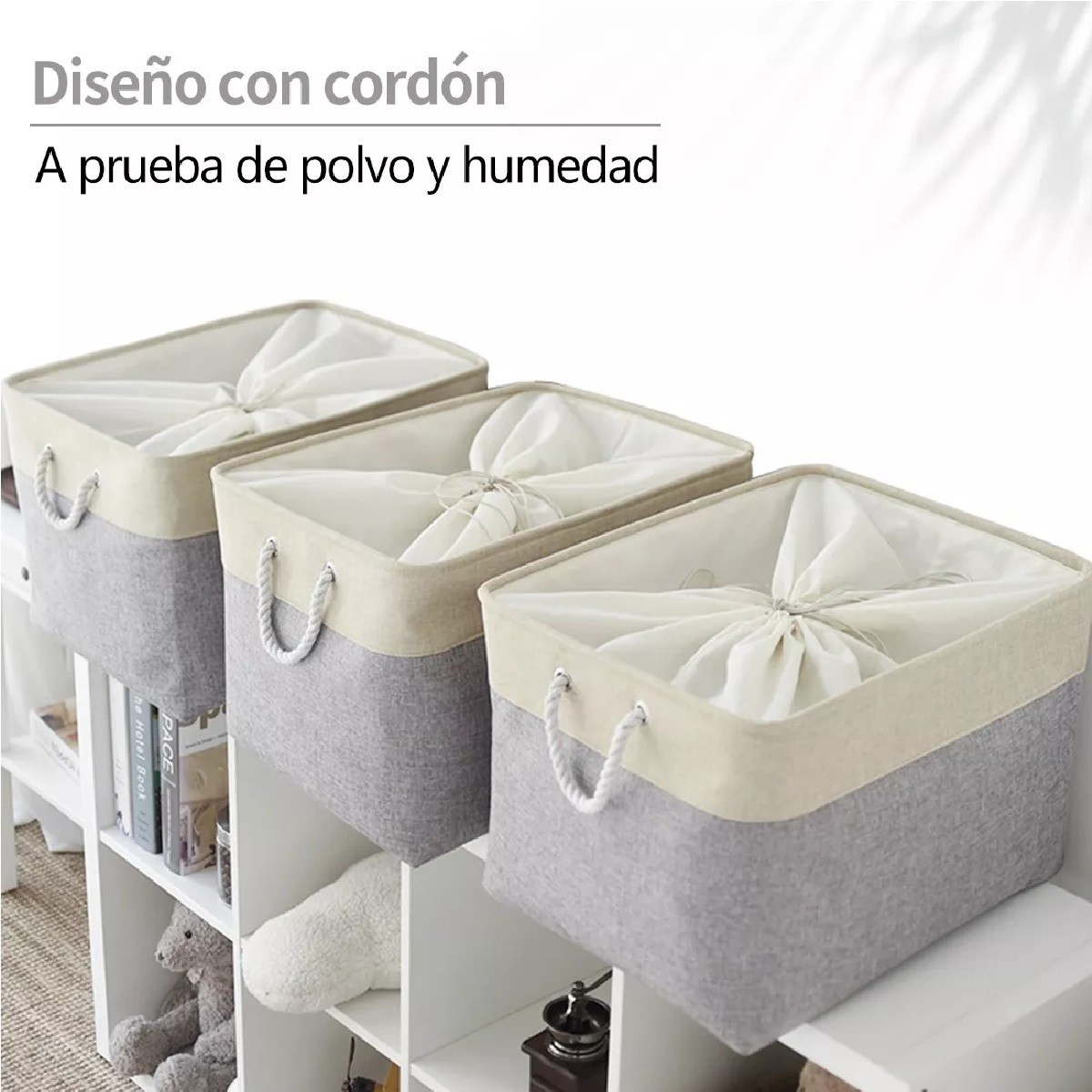 Set Canastas Organizadoras Plegables Con Asas 3 Pzas. image number null