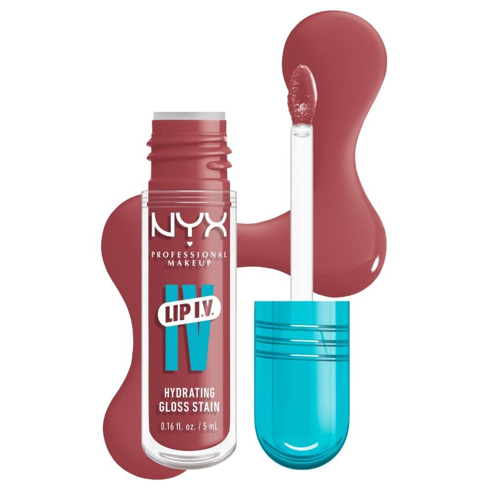 NYX Professional Makeup, Lip IV Tinta para Labios Hidratante con Efecto Gloss- Tono Petal Pourin (Rosa Palo) image number null