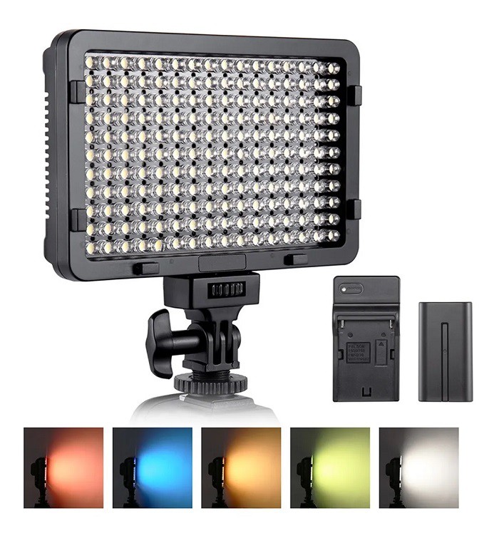L&aacute;mpara De Luz 176 leds Camara De Video Regulable Con Bater&iacute;a image number null