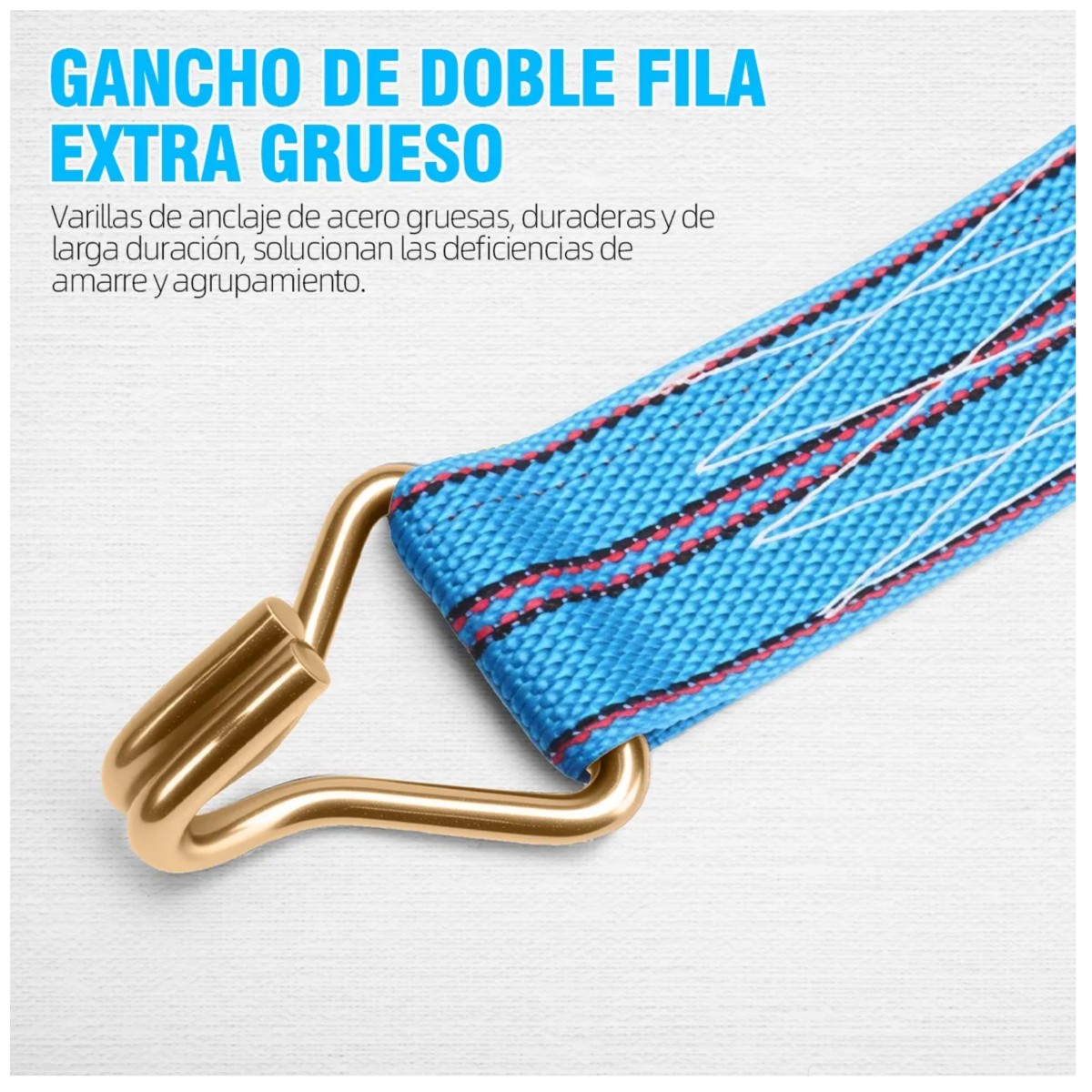 Eslinga Cinta De Amarre Con Matraca 5.5cmx 12m M&aacute;xima 3000kg Azul image number null