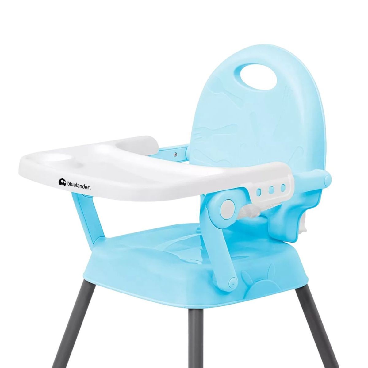 Silla para Beb&eacute; Desmontable con Cintur&oacute;n De Seguridad, Periquera y Charola,Patas Ajustable de Altura, Azul, Bluelander image number null