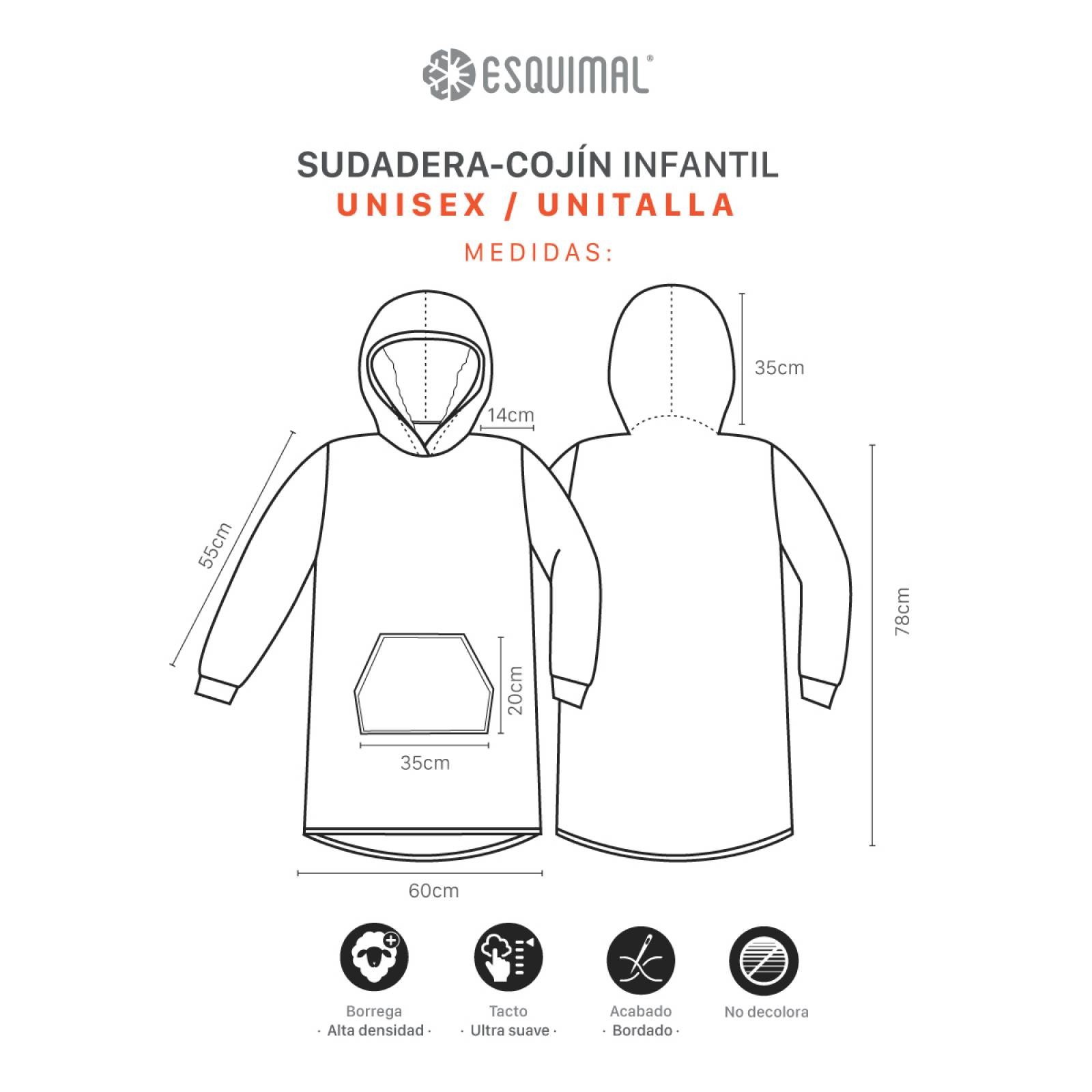 Sudadera Infantil Convertible En Coj&iacute;n Y Peluche Tiburon Feroz ESQUIMAL image number null