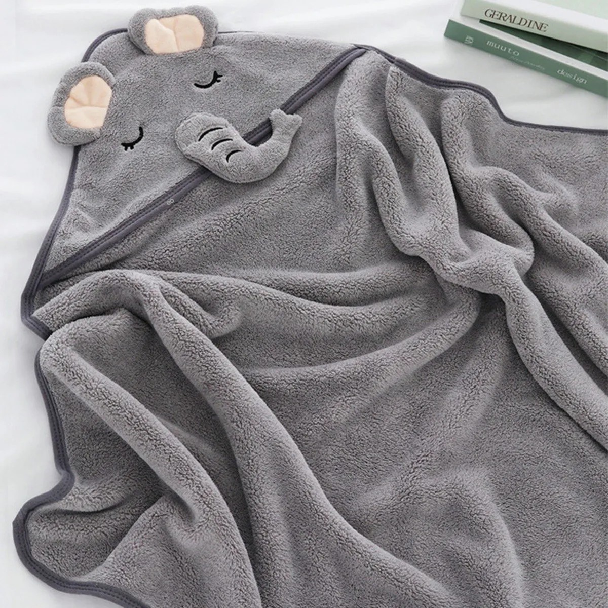 Toalla Para Bebe Animales Ni&ntilde;os Divertidos Elefante gris image number null
