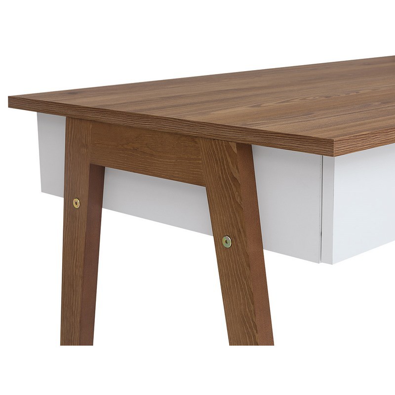Escritorio Hocker Blanco Y Nogal - Kessa. image number null