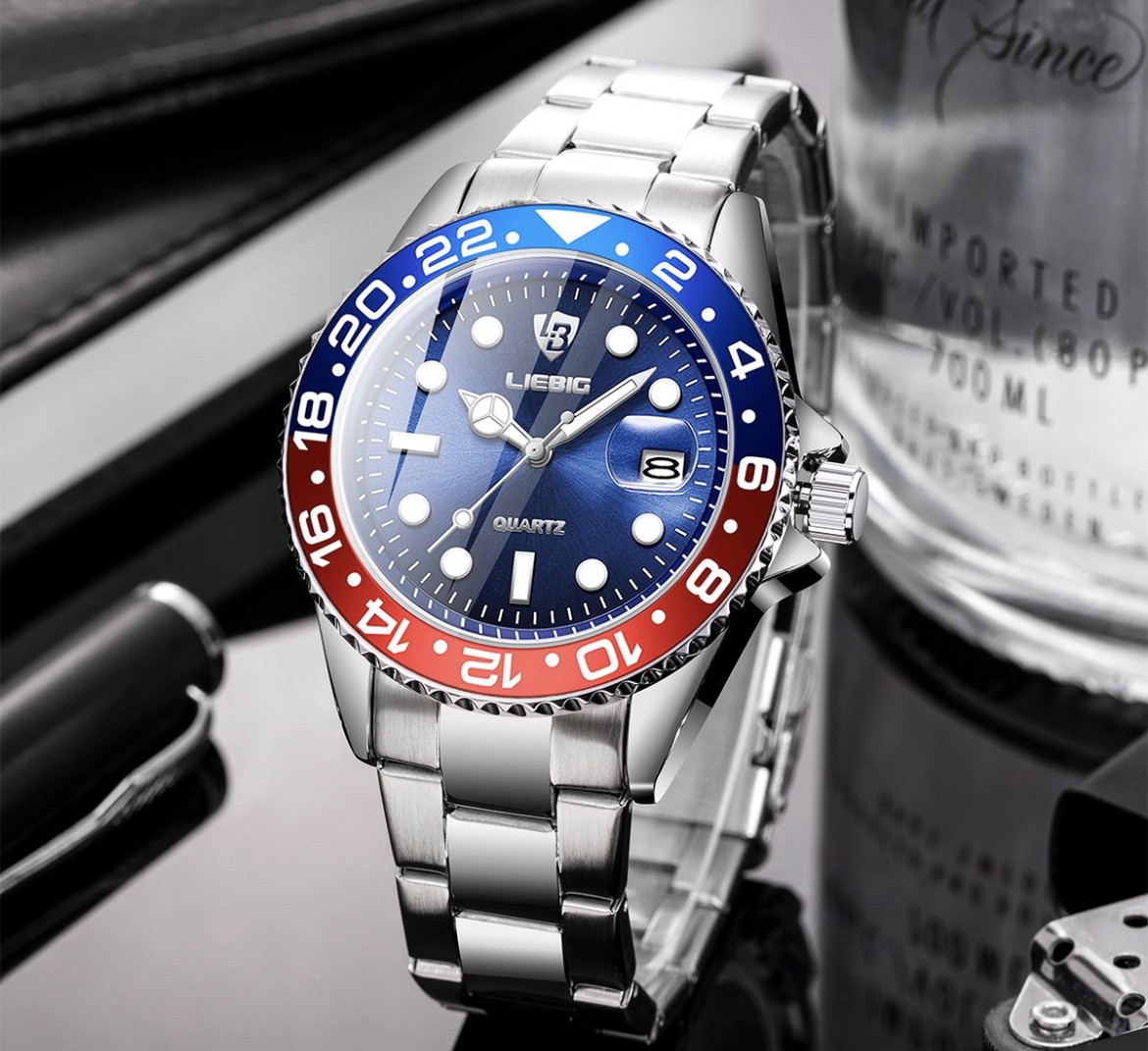 Reloj De Cuarzo Para Hombre Reloj Pulsera Impermeable L1098 image number null