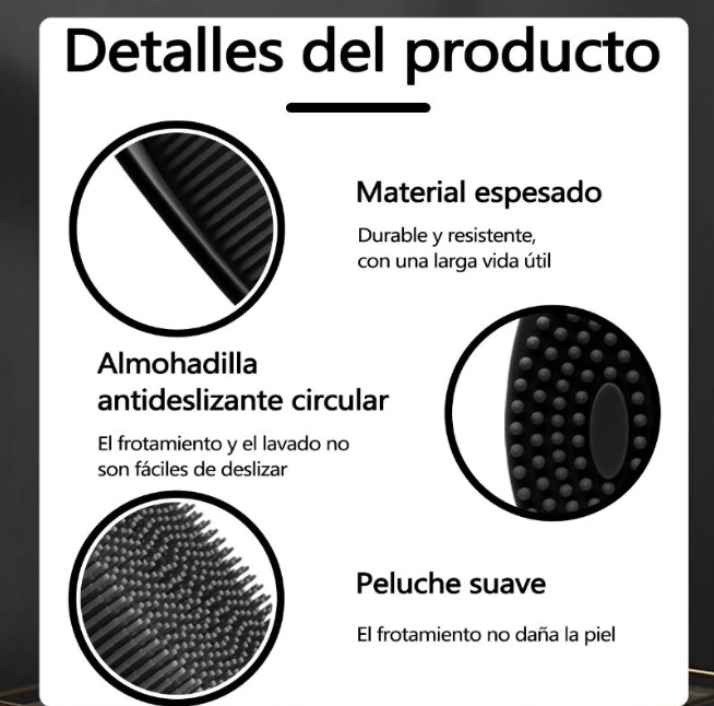 Esponja Ba&ntilde;o Cepillo Esponja Corporal De Silic&oacute;n Exfoliante Negro image number null