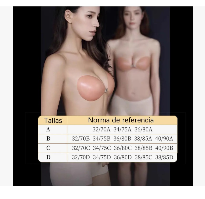 3pc Brasier Strapless Push Up Invisible Silicon Adherible talla: B image number null