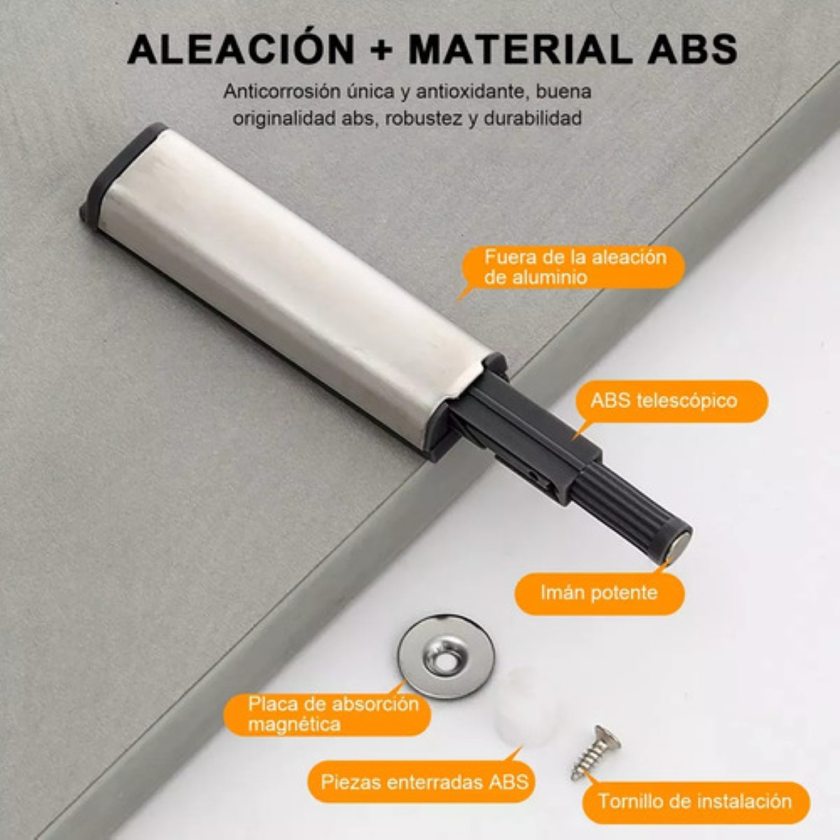 30pcs Herrajes De Cajones Push Open Para Puerta Gabinete blanco plata image number null