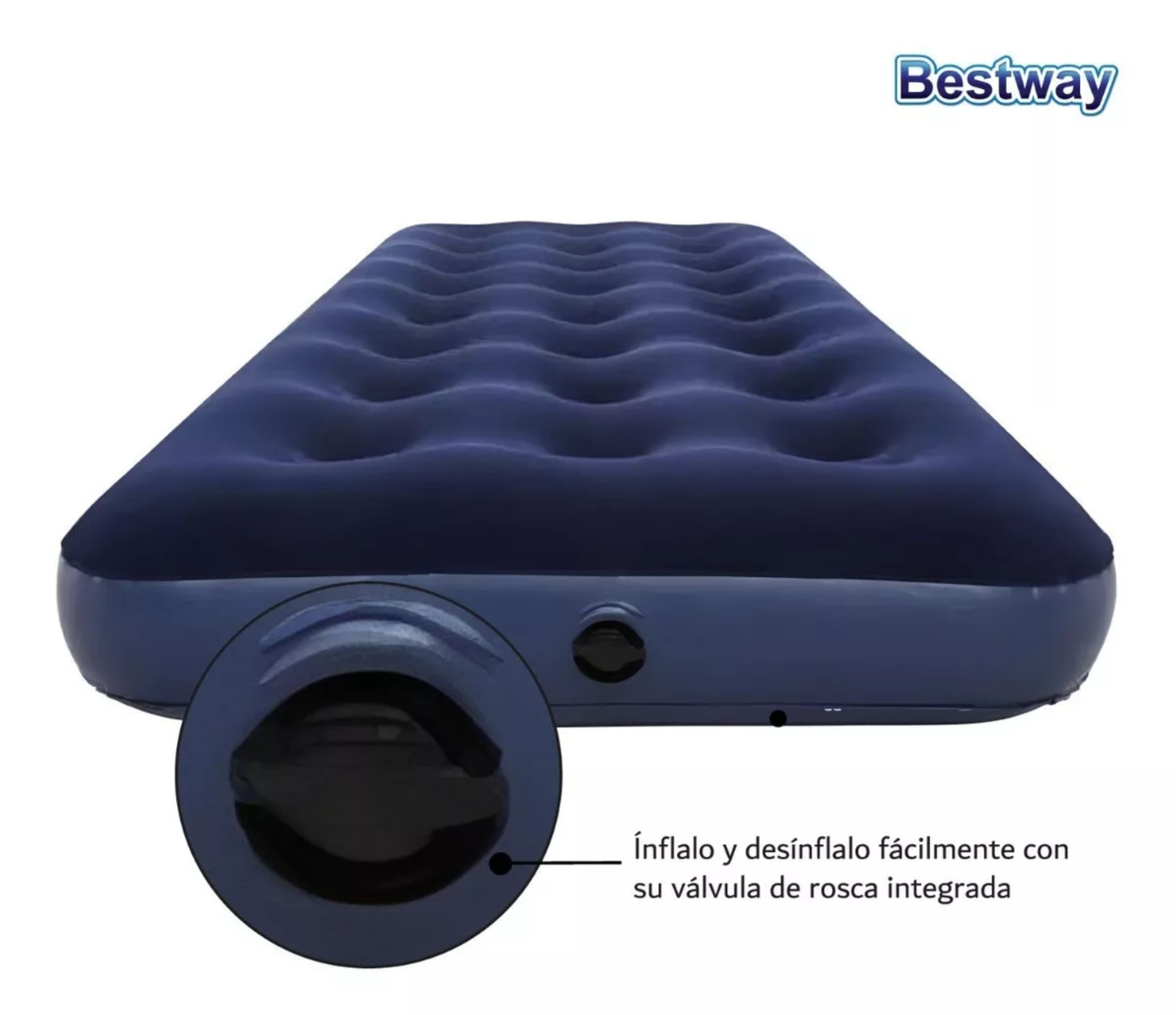 Colch&oacute;n inflable Bestway 67000 color azul hasta 150kg de 76cm x 185cm x 22cm. image number null