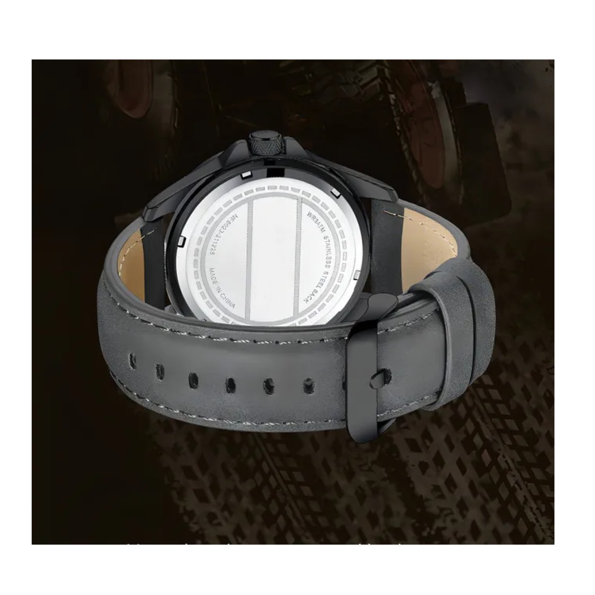 Reloj Hombre Correa De Cuero Correa Gris image number null