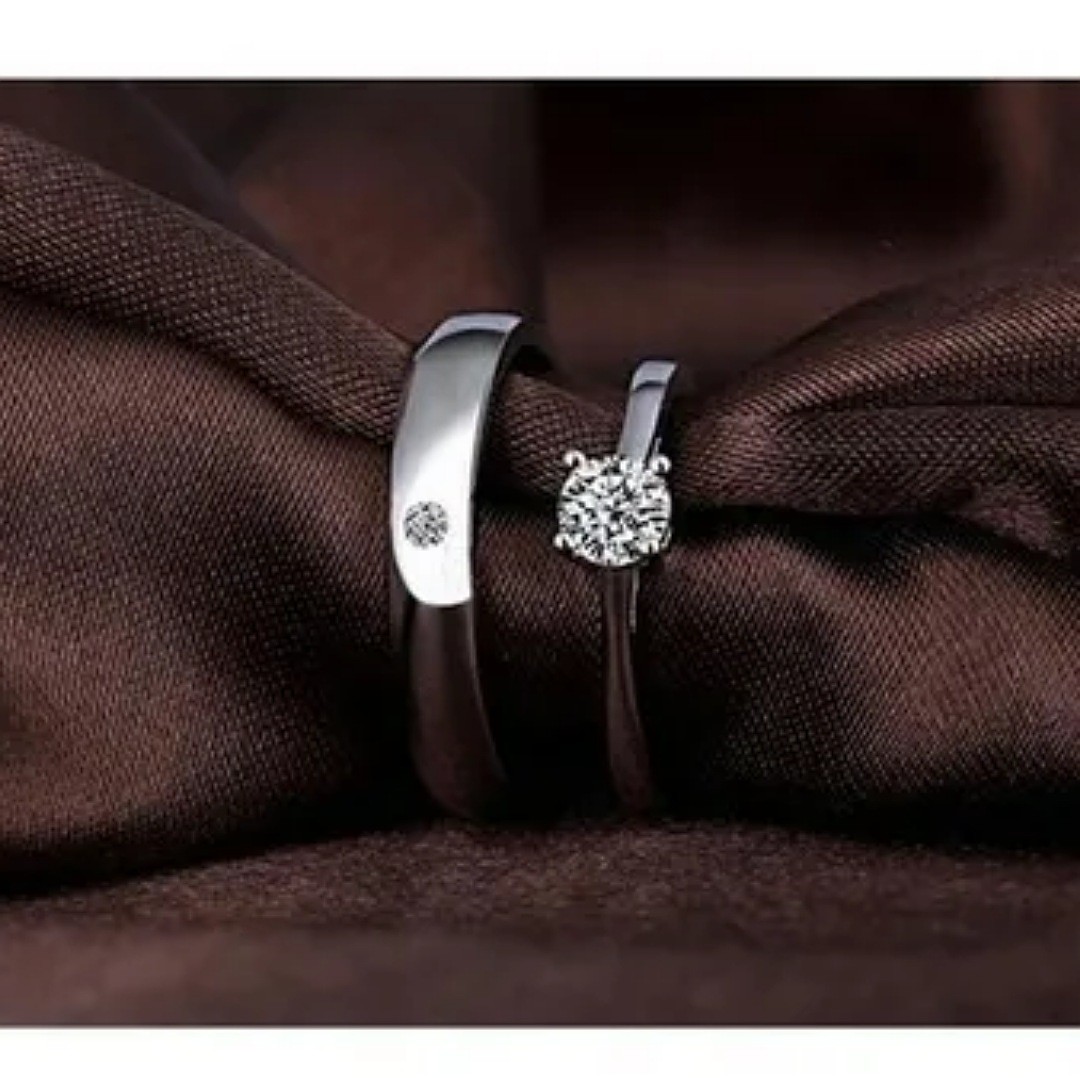 2 Anillos Duo Promesa Plata Fina 925 Amor Parejas image number null