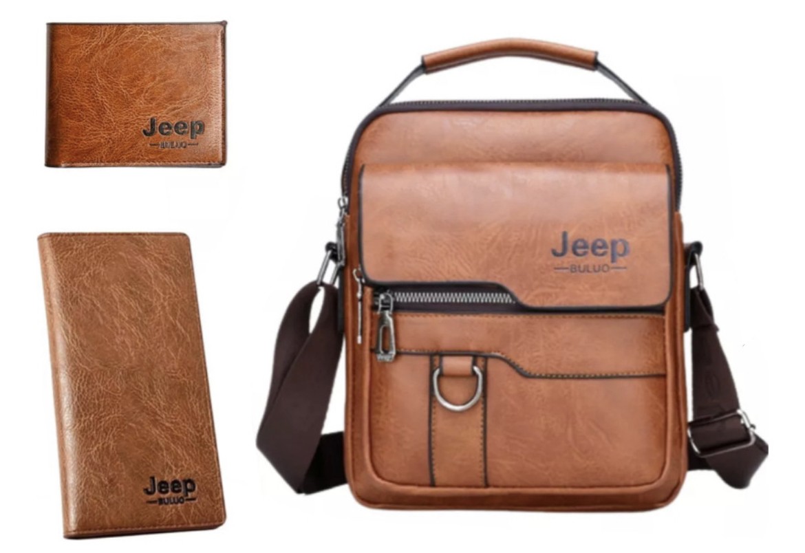 Bolso Mariconera Hombre Maletin Bandoleras Y Billetera Kit image number null