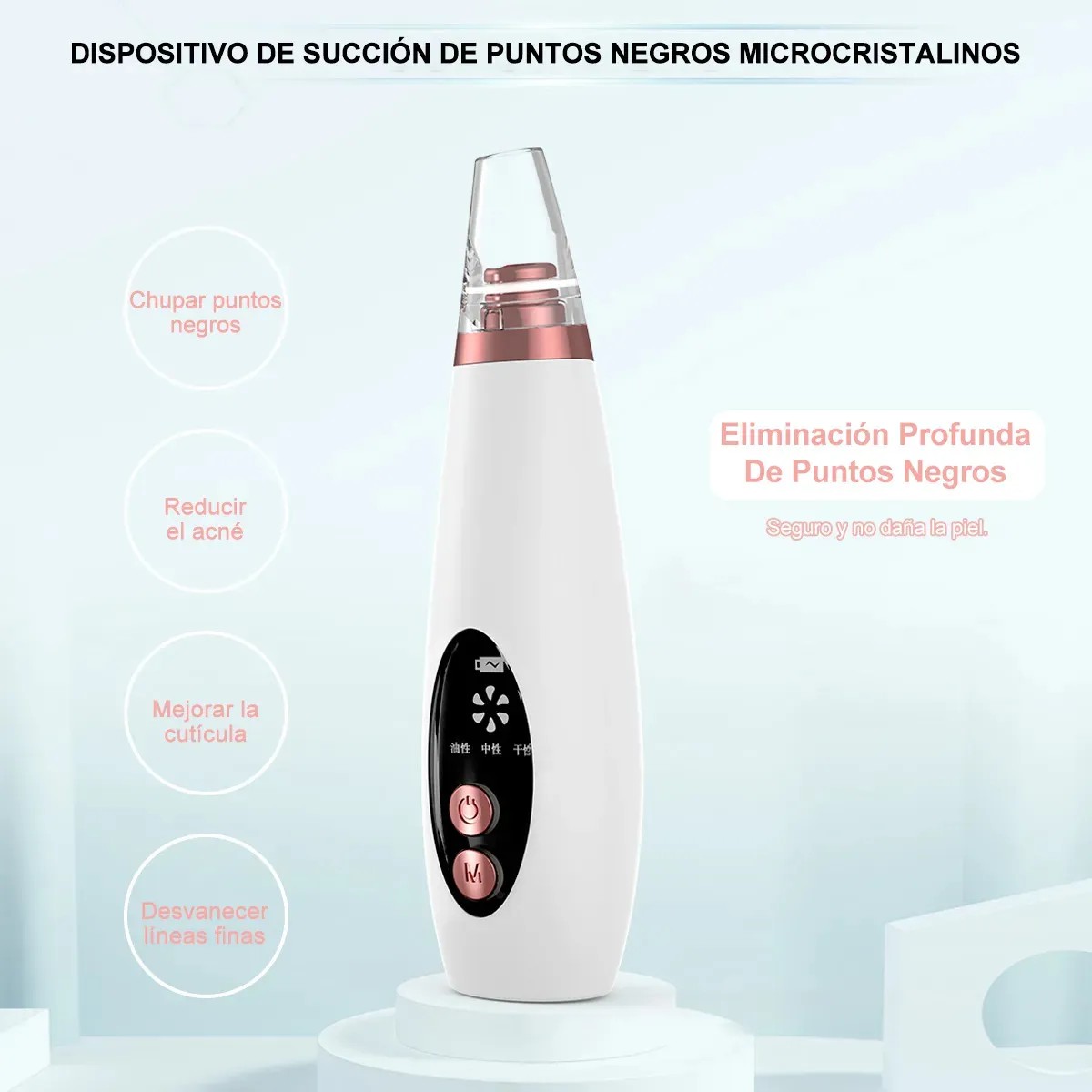 Aspirador de Puntos Negros Multifuncional 6 Cabezales y 3 Niveles de Succi&oacute;n image number null