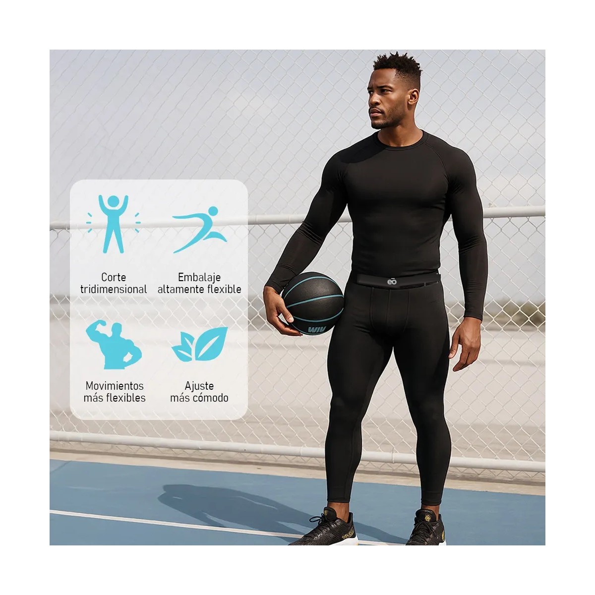 Pantal&oacute;n Licra Y Playera De Compresi&oacute;n Conjunto Gym 2ps Negro L image number null